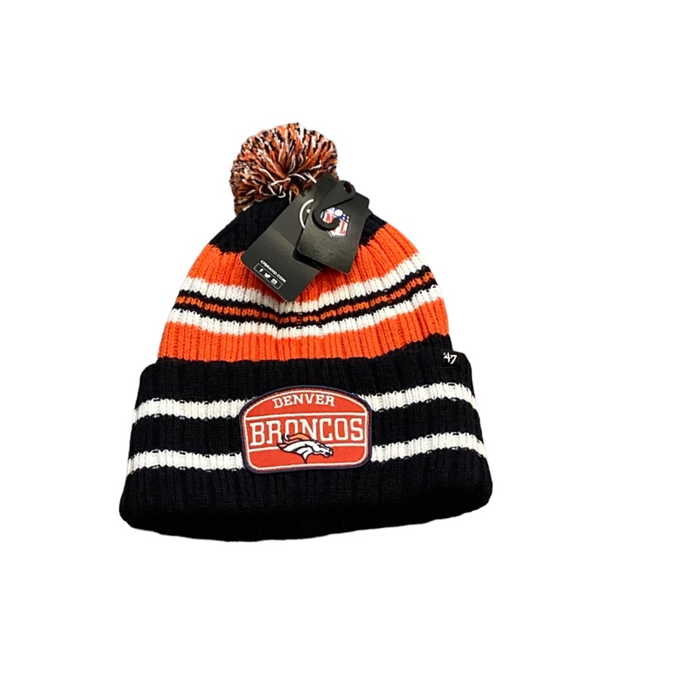 Denver Broncos Graphic Cuffed Beanie Pom Hat Cap
